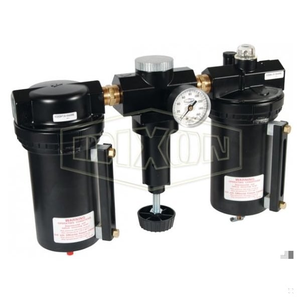 Wilkerson by Jumbo Combination Unit with Sight Glass, 3/4 in NPT Port, 374 SCFM Flow Rate, Zinc Bowl
